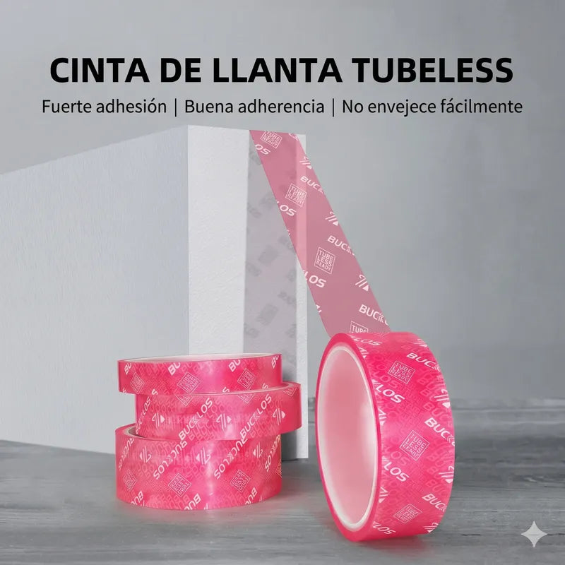 Cinta Tubeless Tubular Bicicleta Ozono 25mm Ancho 10 Metros Rosa