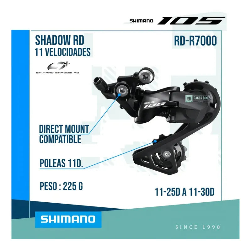 Pata Cambio Desviador Trasero Shimano 105 11v Rd-r7000-ss Negro Corto