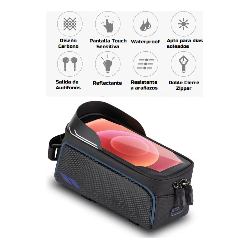 Bolso Delantero Bicicleta Porta Celular Tactil Impermeable Mi tienda-Repuesto-de-bicicleta