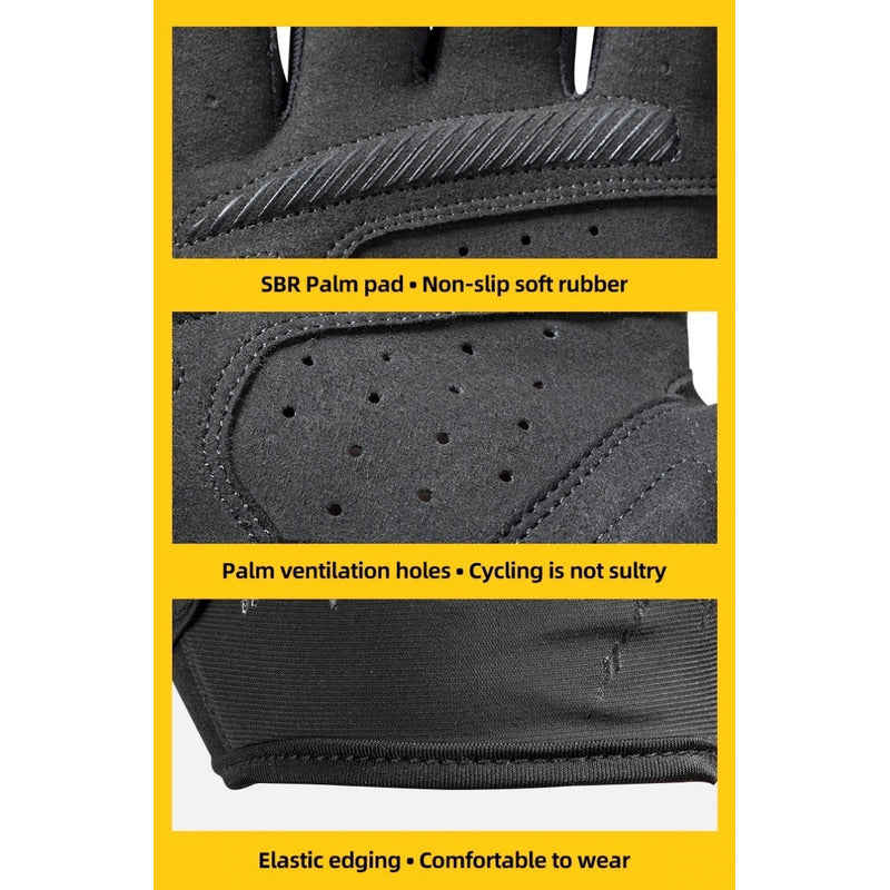 Guantes Bicicleta Rockbros Reflectantes Dedo Corto Ruta Mtb Mi tienda-Repuesto-de-bicicleta
