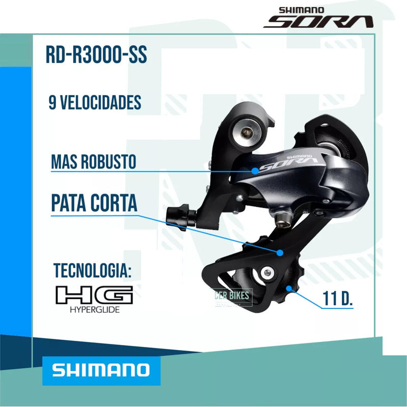 Cambio Trasero Shimano Sora Rd-r3000 Ss 9v Mi tienda-Repuesto-de-bicicleta
