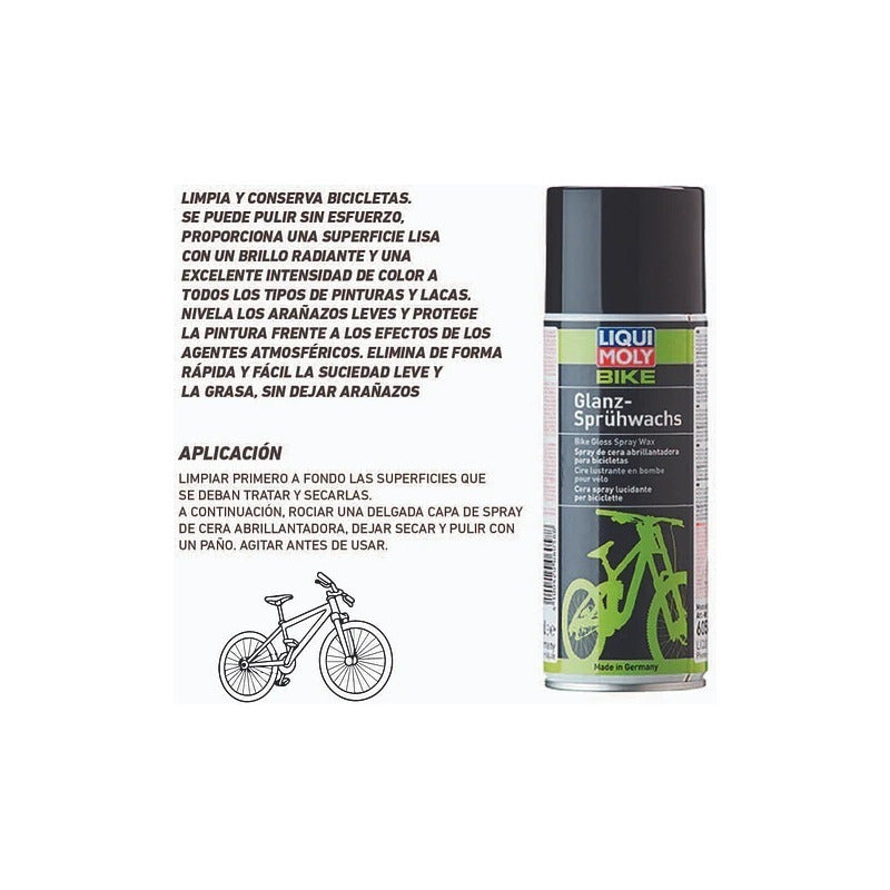 Spray Cera Brillo Protector Para Bicicleta Liqui Moly 400ml