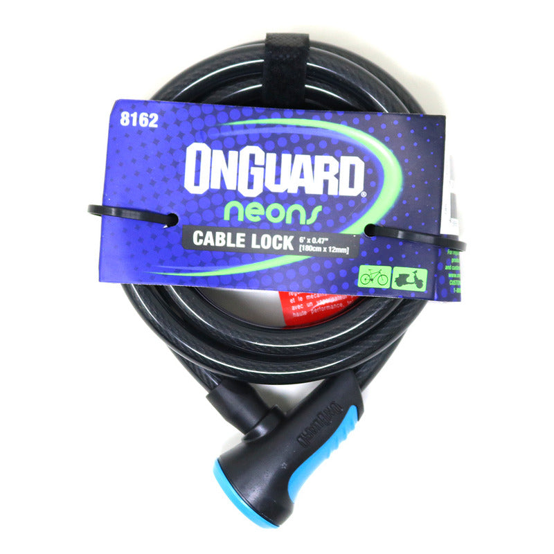 Candado Bicicleta Onguard Neon 8162 C/llave 180cm X 12mm Mi tienda-Repuesto-de-bicicleta