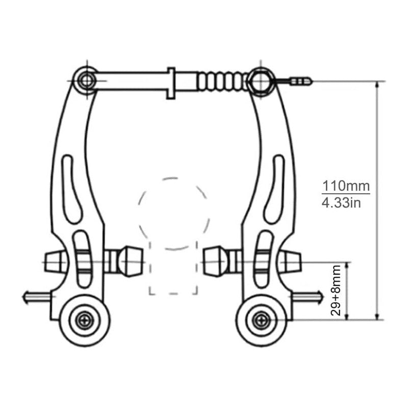 Juego Herradura Patin Freno V-brake Metal Para Bicicleta Mi tienda-Repuesto-de-bicicleta