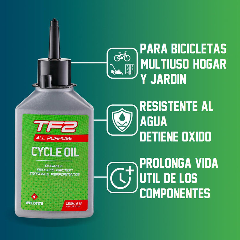 Aceite Lubricante Bicicleta Tf2 Weldtite Para Piezas 125ml Mi tienda-Repuesto-de-bicicleta