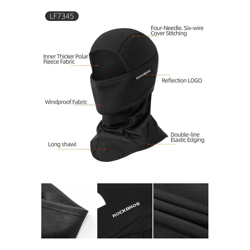 Máscara Balaclava Termica Rockbros Pasamontaña Ciclismo Moto Mi tienda-Repuesto-de-bicicleta
