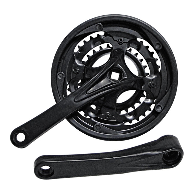 Volante Eje Cuadrado Triple Plato 170mm 28/38/48t Negro Mi tienda-Repuesto-de-bicicleta
