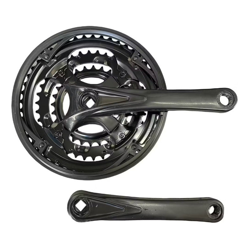 Volante Eje Cuadrado Triple Plato 170mm 28/38/48t Negro Mi tienda-Repuesto-de-bicicleta