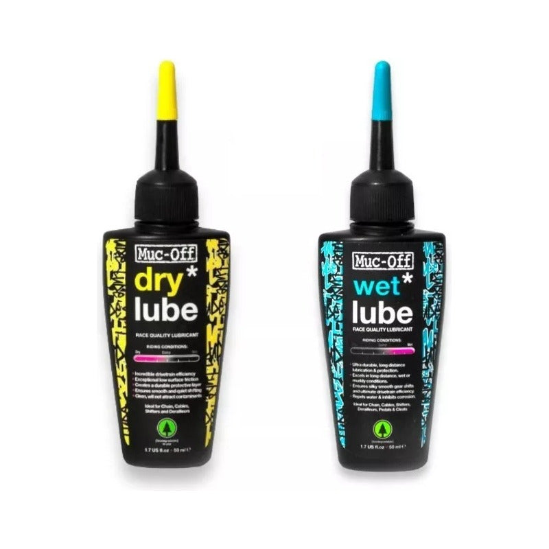 Pack Lubricante Aceite Muc-off Wet Humedo Y Dry Seco 50ml Mi tienda-Repuesto-de-bicicleta