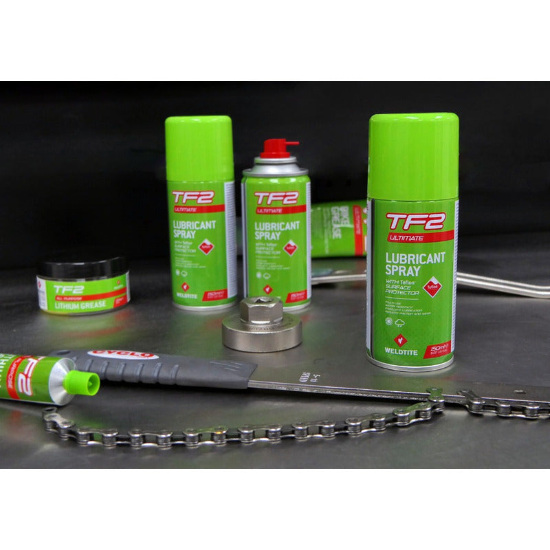 Aceite Lubricante Multiuso Tf2 Spray Weldtite Teflon 150ml Mi tienda-Repuesto-de-bicicleta