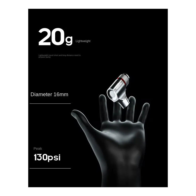 Bombin Inflador Co2 Enlee 16g Valvula Auto Y Presta Francesa Negro