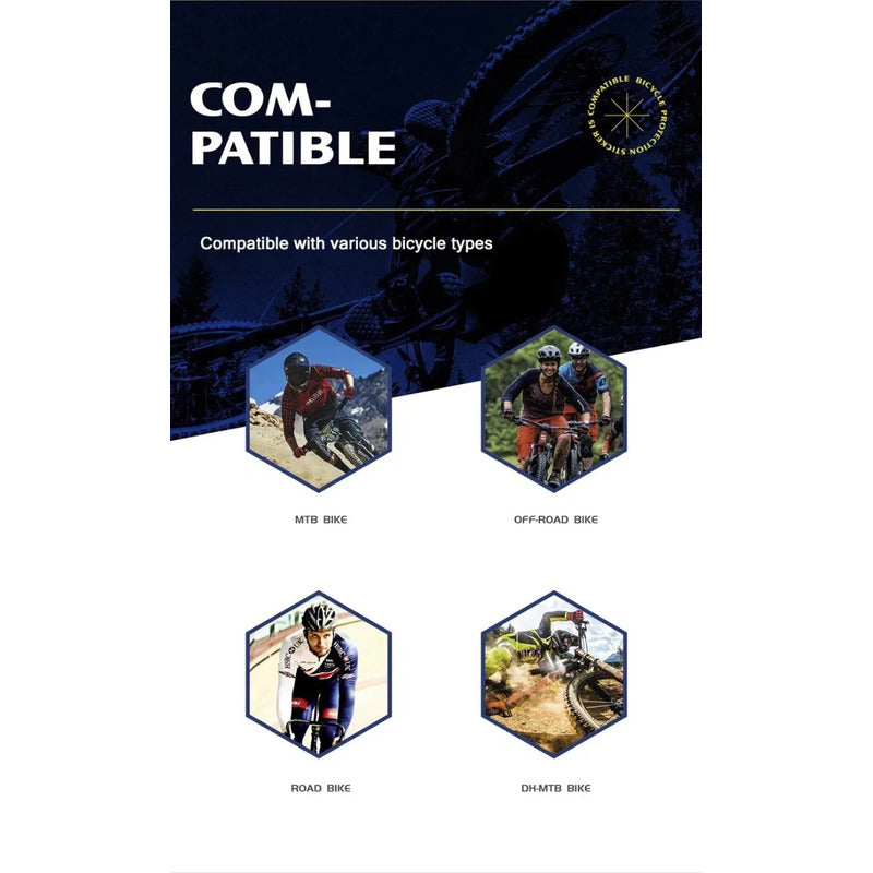 Kit Proteccion Para Cuadro Marcos De Bicicleta Adhesivo 3d Transparente