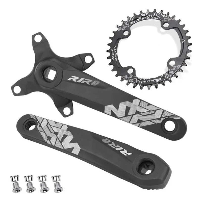 Volante Monoplato Eje Cuadrado Corona 32t 34t 36t Y Pernos Mi tienda-Repuesto-de-bicicleta