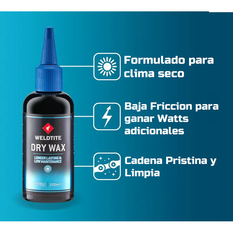 Aceite Cadena Bicicleta Weldtite Wax Cera Clima Seco 100ml Mi tienda-Repuesto-de-bicicleta