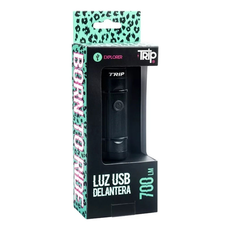 Luz Led Bicicleta Usb Delantera Trip Explorer 700lm 2600mah Negro