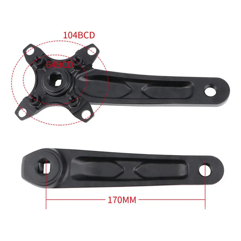 Volante Monoplato Eje Cuadrado Corona 32t 34t 36t Y Pernos Mi tienda-Repuesto-de-bicicleta