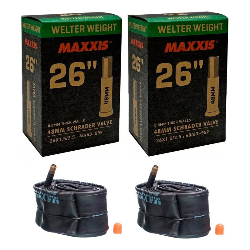 Pack 2 Camaras Maxxis Aro 26 X 1.50/2.50 Valvula Auto 48mm Mi tienda-Repuesto-de-bicicleta