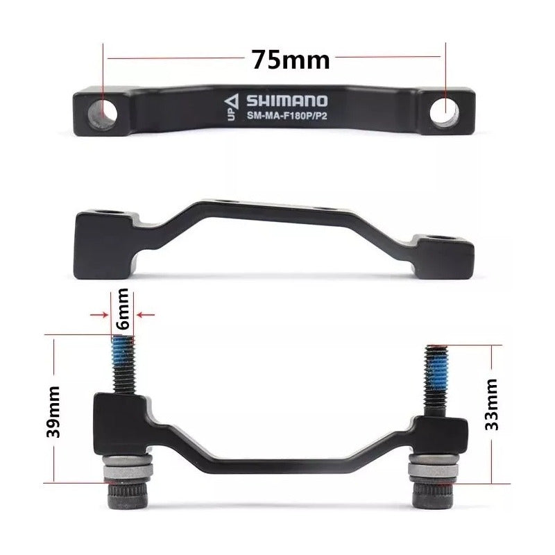Adaptador De Freno De Disco Shimano Pm 180mm Del. / Tras. Mi tienda-Repuesto-de-bicicleta