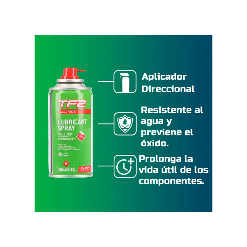 Aceite Lubricante Multiuso Tf2 Spray Weldtite Teflon 150ml Mi tienda-Repuesto-de-bicicleta