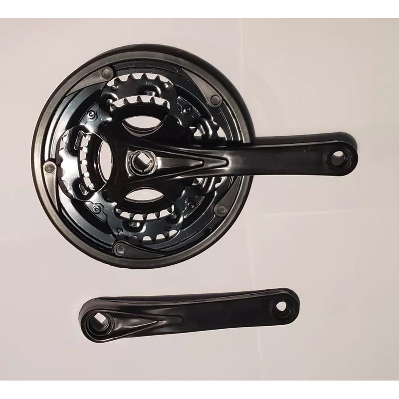 Volante Eje Cuadrado Triple Plato 170mm 28/38/48t Negro Mi tienda-Repuesto-de-bicicleta