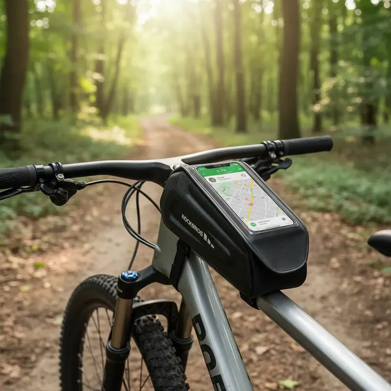 Bolso Frontal Bicicleta Porta Celular Impermeable Rockbros Negro