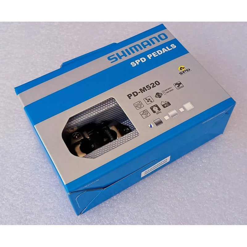 Pedales Spd Anclaje Shimano M520 Blanco Con Calas Original