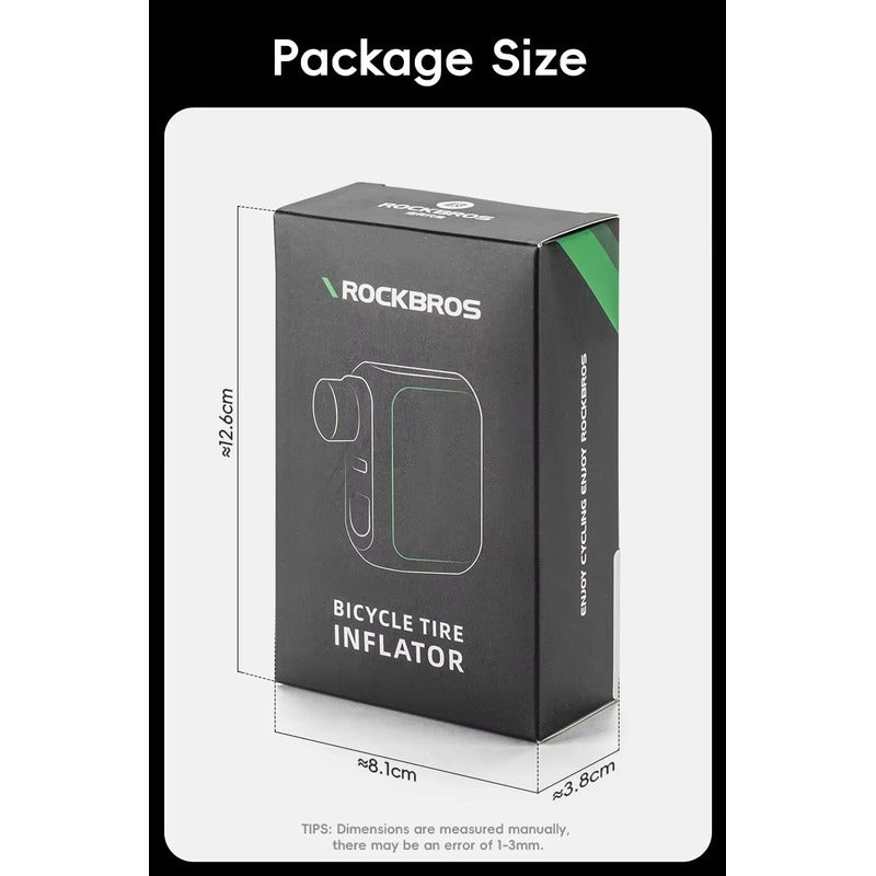 Bombin Compresor Electrico Bicicleta Rockbros 100psi Usb-c - Negro