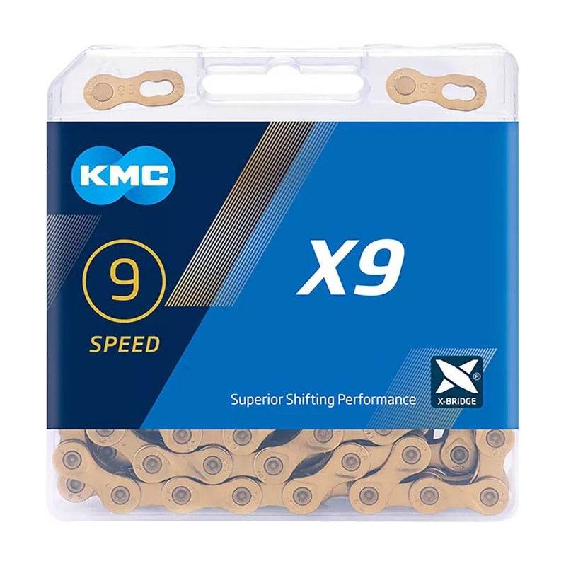 Cadena 9v Kmc X9 Gold Ultra Light 3x9 2x9 1x9 Mi tienda-Repuesto-de-bicicleta