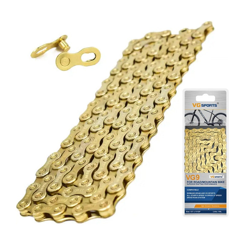 Cadena Vg Sports 9v Gold 116l Mtb/ruta Eslabón Rápido Mi tienda-Repuesto-de-bicicleta