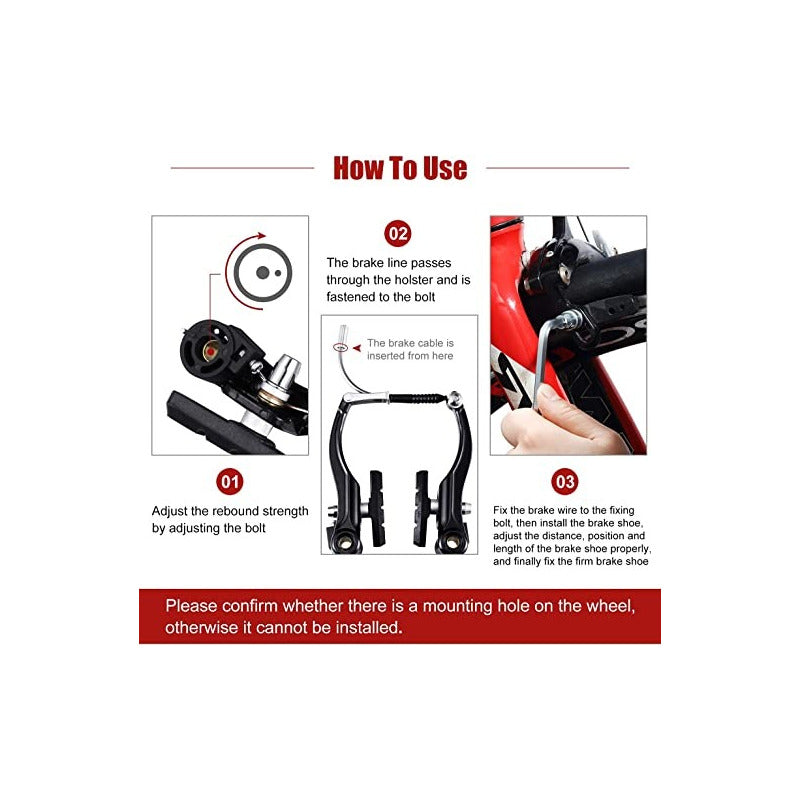 Kit Completo De Frenos V-brake Para Bicicleta Mtb Ruta Paseo Mi tienda-Repuesto-de-bicicleta