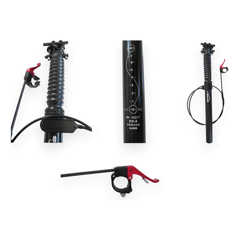 Tija Tubo Sillin Retractil Tmars Remoto Externo 31.6mm 400mm Mi tienda-Repuesto-de-bicicleta