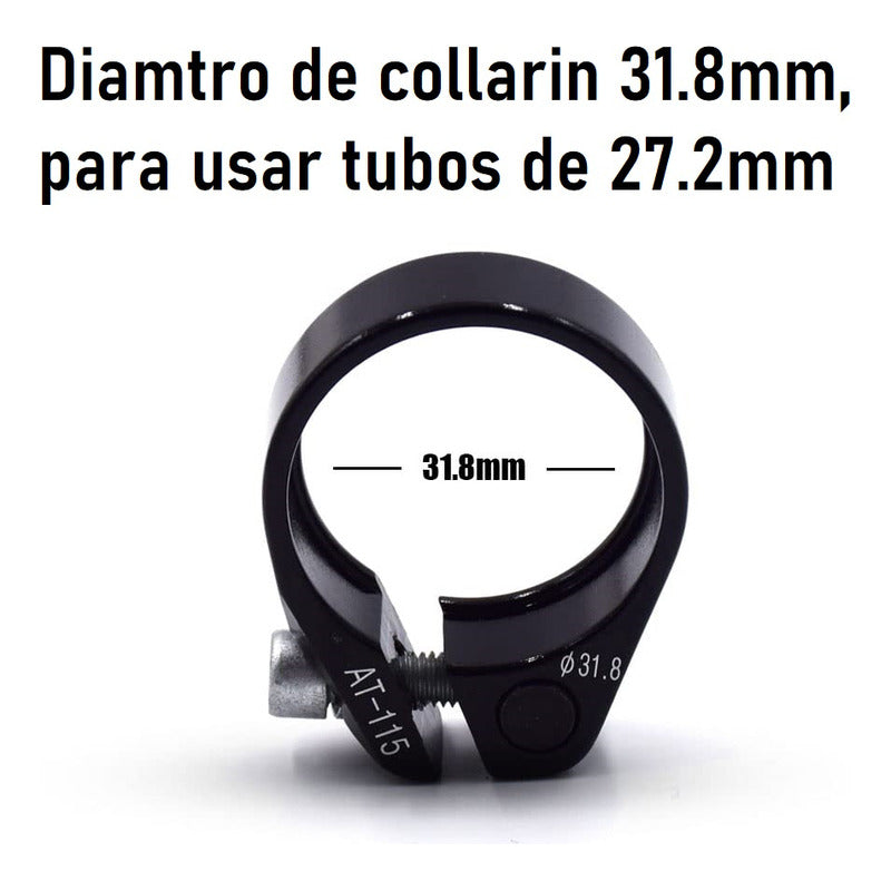 Abrazadera Collarin Bicicleta 31.8mm Para Tubo Tija 27.2mm