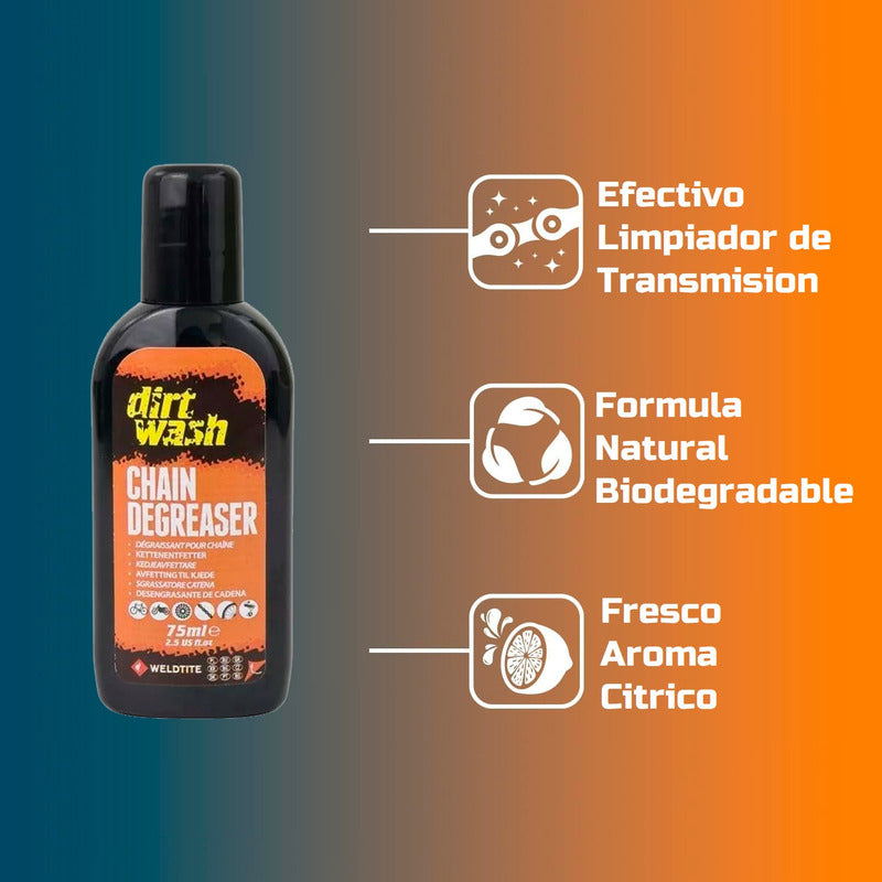 Desengrasante Cadena Bicicleta Weldtite Dirtwash 75 Ml Mi tienda-Repuesto-de-bicicleta