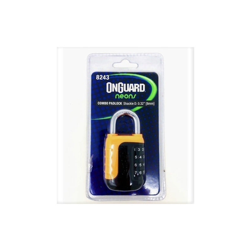 Candado Seguridad Bicicleta Onguard Padlock Neon Combinacion Mi tienda-Repuesto-de-bicicleta