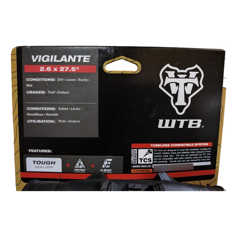 Neumatico Wtb Vigilante 27.5 X 2.50 Tubeless Sg2 High Grip