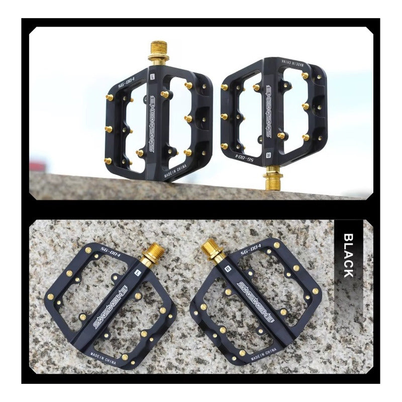 Pedales Bicicleta Sixsixone 661 Aluminio Con Pines Mtb - Negro