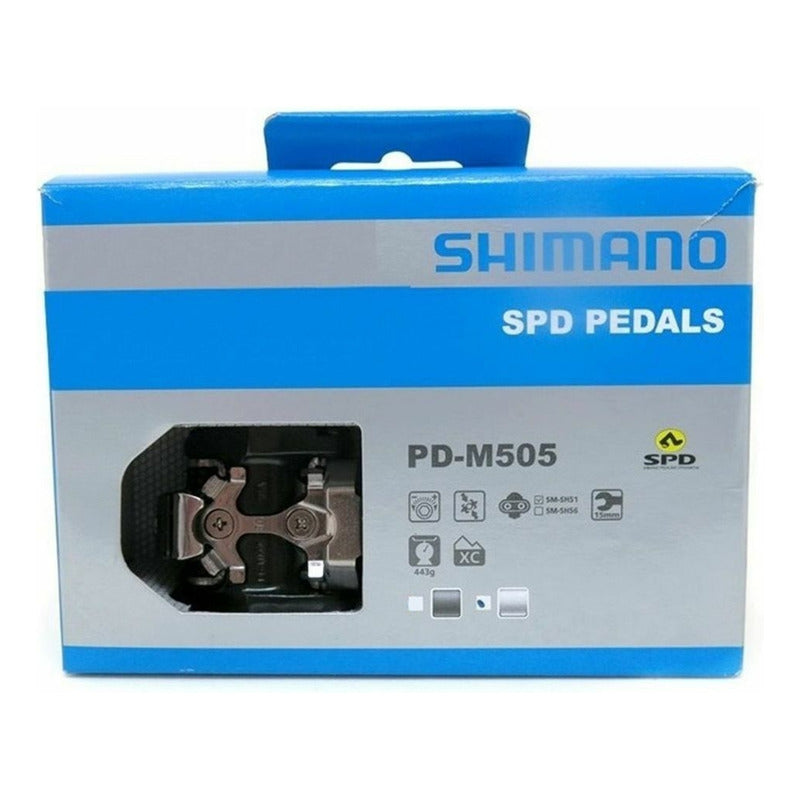 Pedal Anclaje Automaticos Spd Shimano Pd-m505-s Silver Mtb Mi tienda-Repuesto-de-bicicleta