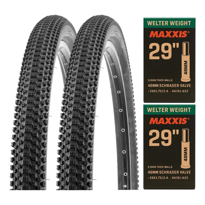 Pack 2 Neumaticos Wanda 29 X 2.10 Con Camaras Maxxis V. Auto - Negro