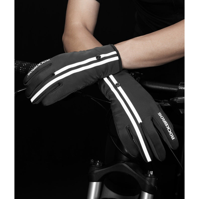 Guantes Bicicleta Rockbros Reflectantes Tactil Frio Invierno Mi tienda-Repuesto-de-bicicleta