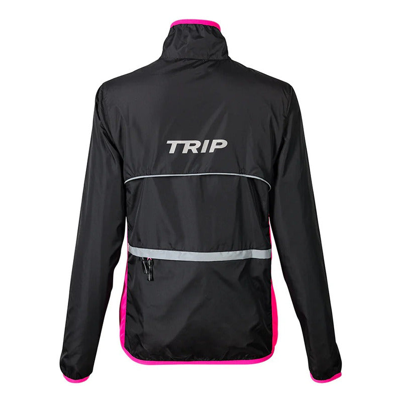 Cortaviento Reflectante Ciclismo Bici Trip Mujer Black Pink