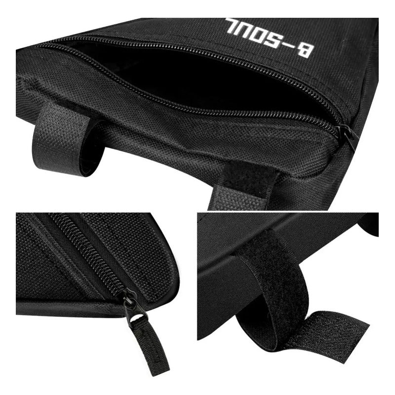 Bolso Triangular Cuadro Bicicleta Ergonomico Mtb Ruta Gravel Negro/azul