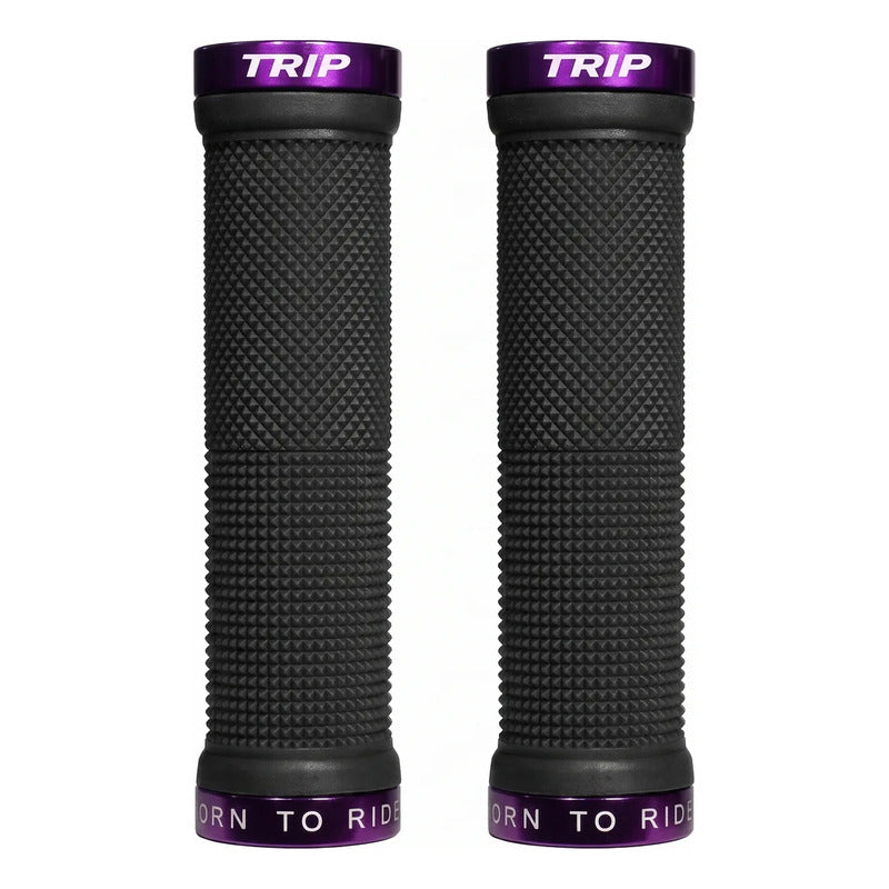Puños Bicicleta Trip Lock Grips Antideslizante Black Purple Negro / Morado