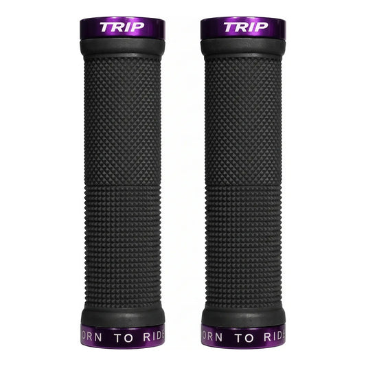 Puños Bicicleta Trip Lock Grips Antideslizante Black Purple Negro / Morado