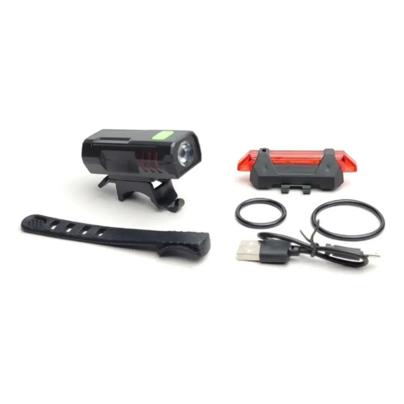 Pack Luz Led Delantera Y Trasera Bicicleta Usb Impermeable