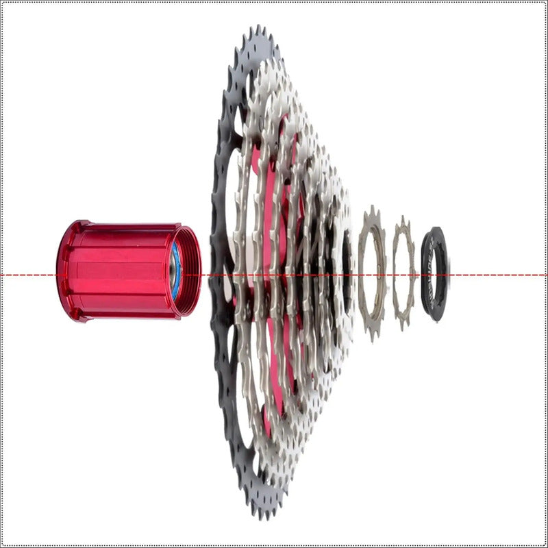 Piñon Cassette Kapra 9v 11-42 Compatible Nucleo Shimano Hg Plateado 11 42