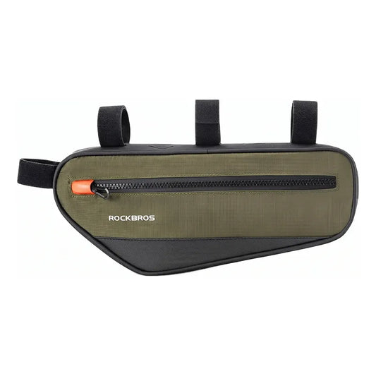 Bolso Cuadro Bicicleta Rockbros 1.7l Impermeable Reflectante Verde-negro