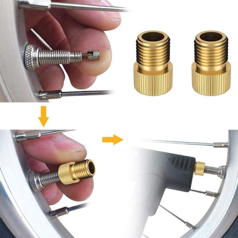 2x Adaptador De Válvula Francesa Presta A Auto Schrader Mi tienda-Repuesto-de-bicicleta