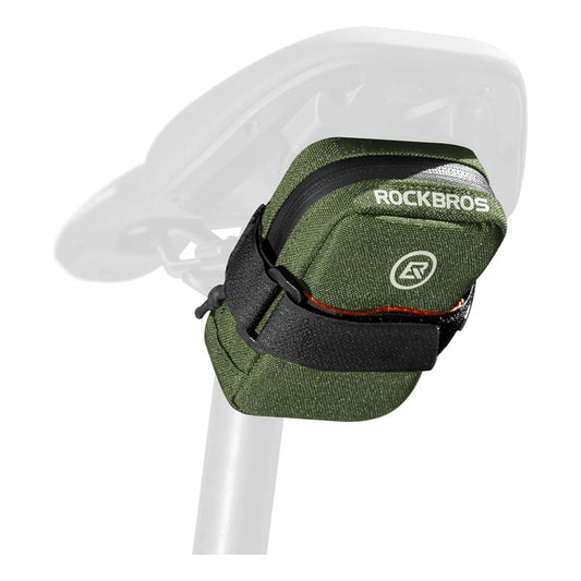 Bolso Alforja Para Sillín Bicicleta Compacto Rockbros Verde Oscuro