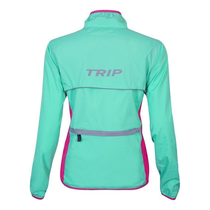 Cortaviento Reflectante Ciclismo Bici Trip Mujer Turquesa