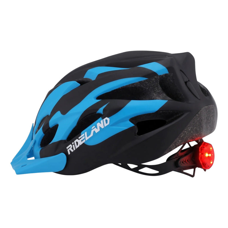 Casco De Bicicleta Certificado Rideland Fungo Mtb Ruta Negro Azul M/l (58-61cm)